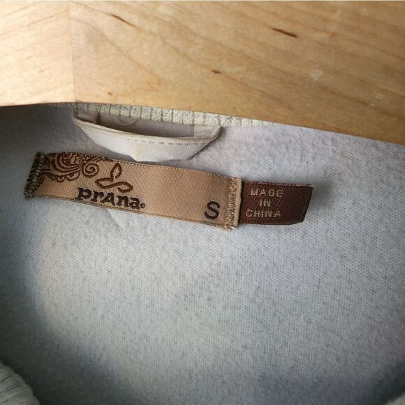 Prana mock neck zip up button front oatmeal jacket - Picture 6 of 15